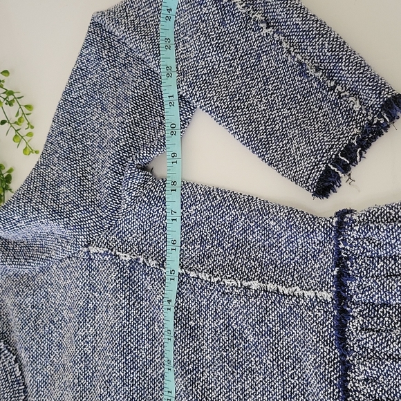 Rebecca Taylor tweed fringed full front zip peplum jacket women's size 6 - Picture 11 of 13